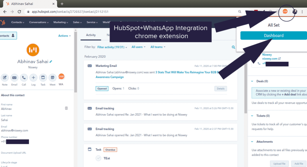 Hubspot интеграция с whatsapp